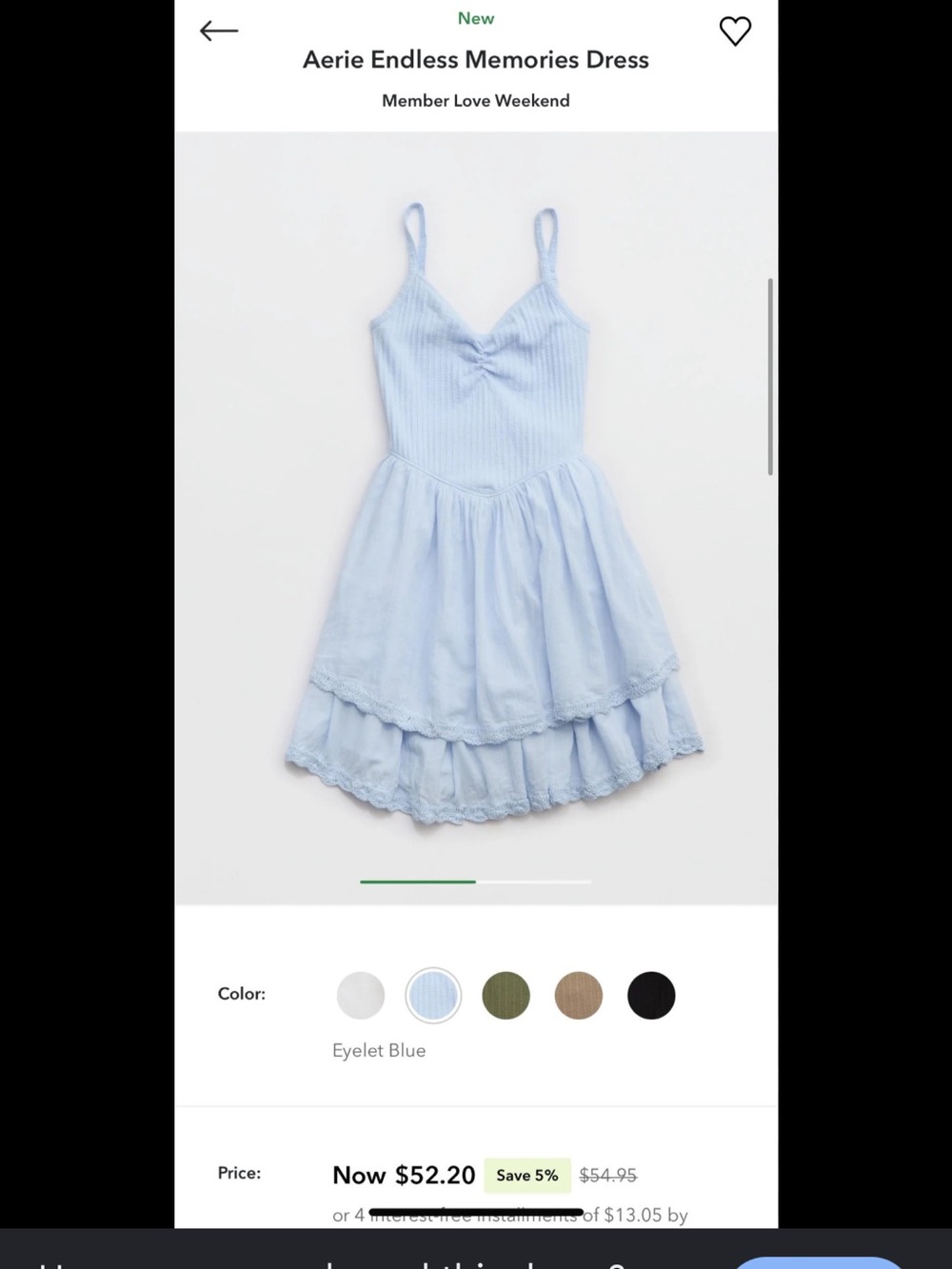 Aerie Endless Memories Dress Eyelet Blue Womens size XXSmall - Picture 10 of 12